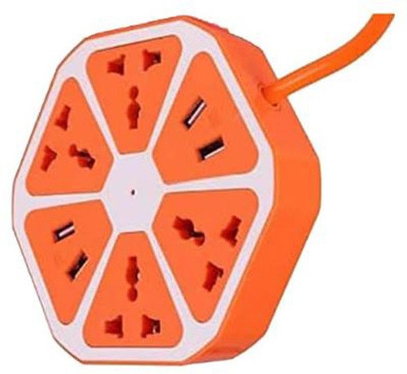 Gali Bazar EBG127 4 Socket Extension Boards  (Orange, 2 m, With USB Port)