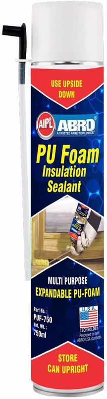 ABRO PUF-750 Multipurpose Expandable PU Foam Insulation Sealant Spray for Window, Tile, Door & AC Gaps Crack Filler  (750 ml)
