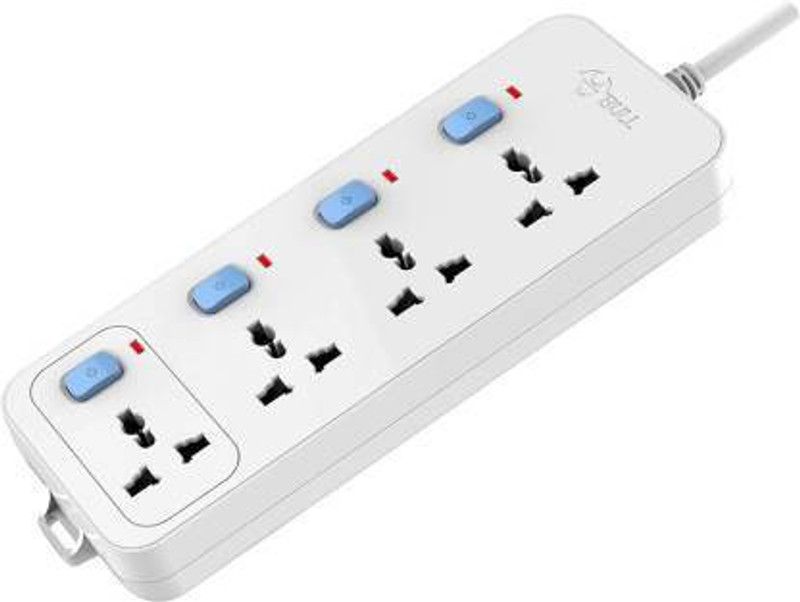 SUREELEE 4 Socket 4 Switch Wire Socket Extension Board 4 Socket Extension Boards (White) 10 A Three Pin Socket