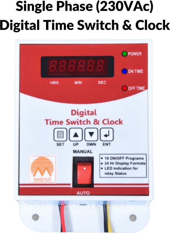 Magnus 10Prgm Timer Switch/Street Light Timer Programmable Electronic Timer Switch  (White)