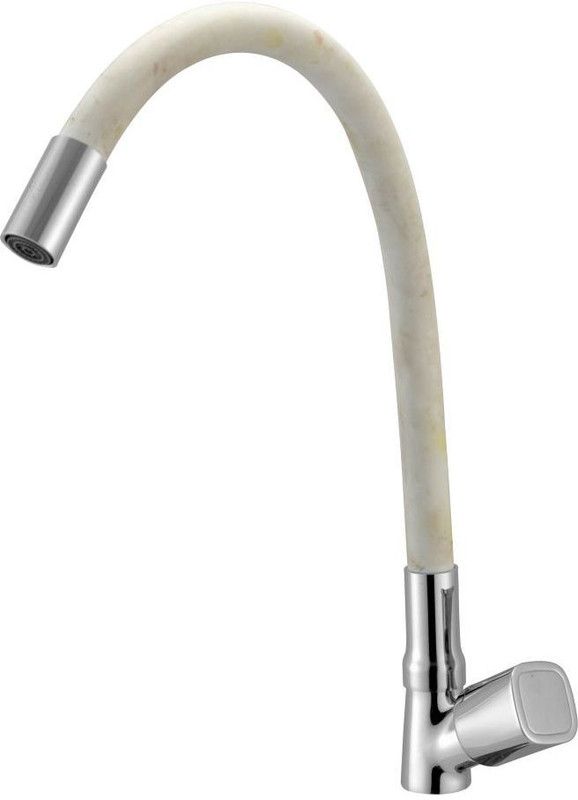 Prestige FLX3407 DXY Flexible Swan Neck White For Kitchen Sink,Wash Basin Faucets Spout Faucet  (Wall Mount Installation Type)