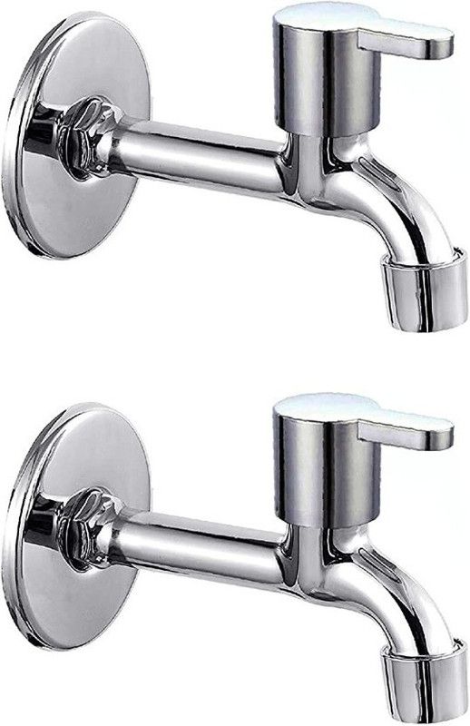 COSSIMO SS Marc Brass Disc Long Bib Cock Taps with Wall Flange - Pack of 2 Bib Tap Faucet  (Wall Mount Installation Type)