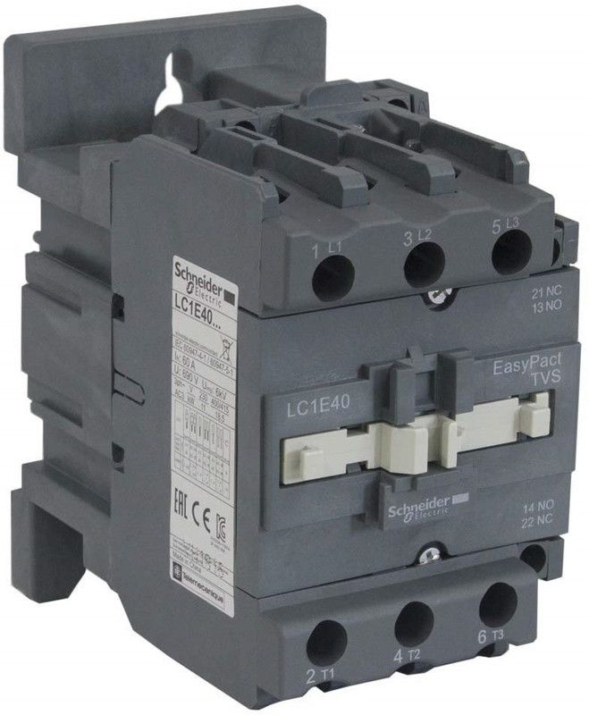 Schneider Electric LC1E40M7 3P CTR 400V 18.5KW 220V 50/60Hz 3 Pole Wire Connector  (Black, Pack of 1)