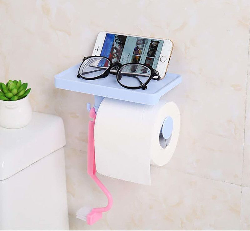 HARISWARUP Wall Mount Organizer for Bathroom, Toilet Tissue Paper Holder. Plastic Toilet Paper Holder