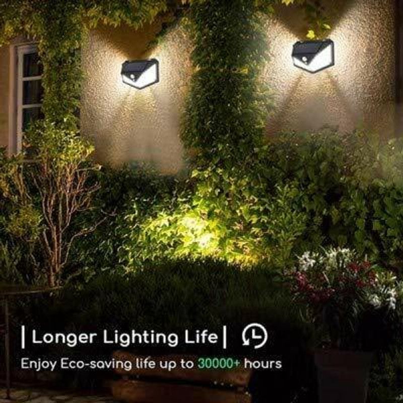 geutejj Outdoor Solar Light PIR Motion Sensor Wall Light Waterproof Solar Sunlight_482 Solar Light Set  (Wall Mounted Pack of 1)