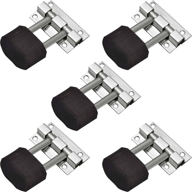 Rawk rwk_rbr_dorstpr_Pk_5 Door Mounted Door Stopper  (Silver)