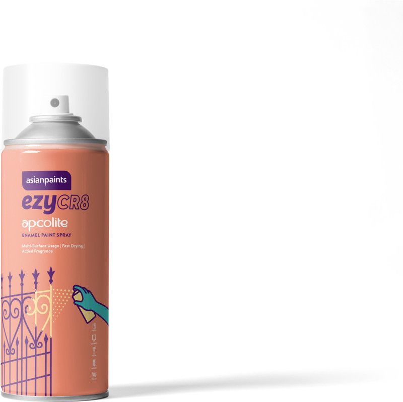 Asian Paints EzyCR8 Apcolite Enamel Black Matte Spray Paint 400 ml  (Pack of 1)