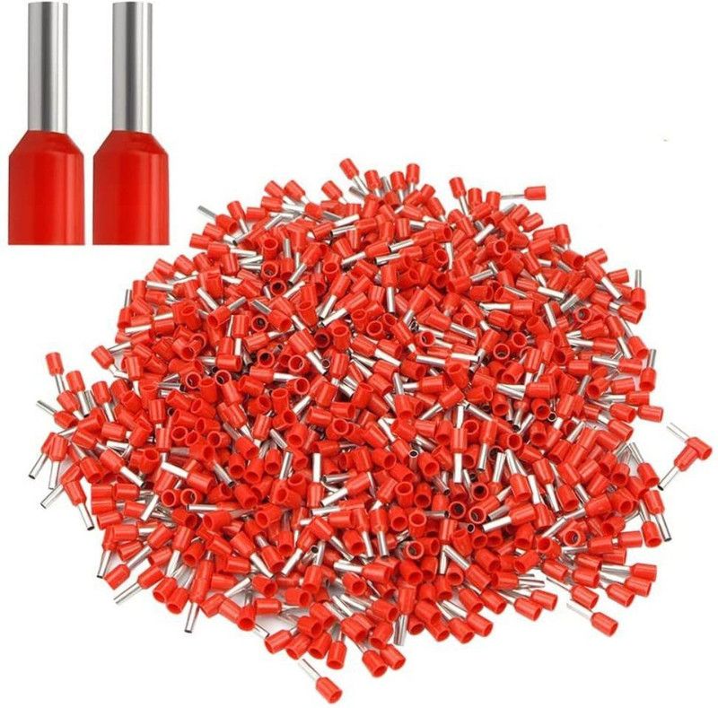 ERH India (1000 Pcs) Ferrules Wire Connector Sleeves Copper Crimp E1008 Wire Connector  (Red, Pack of 1000)