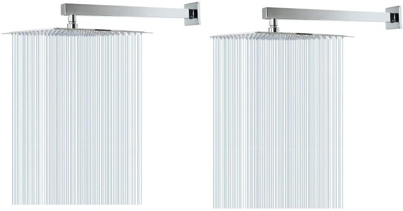 Clinton Stainless Steel 12x12 Inch Shower With (18" Inch) Square Arm (pack of-2) Shower Head