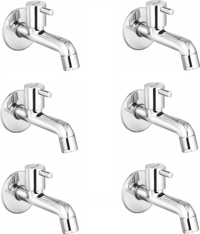 Prestige Dove Long Body-Pack Of 6 Chrome Silver platet Tap Faucet Bib Cock Long Body Taps Pillar Tap Bathroom Tap Angle Cock Faucet Bib Tap Faucet  (Wall Mount Installation Type)