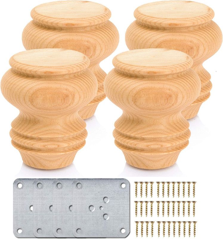 uniquella 4 Inch Teakwood Natural Sofa Furniture couch Legs Pack of 4 Pcs Screw Include. Sofa Legs  (Furniture Parts, Wood)