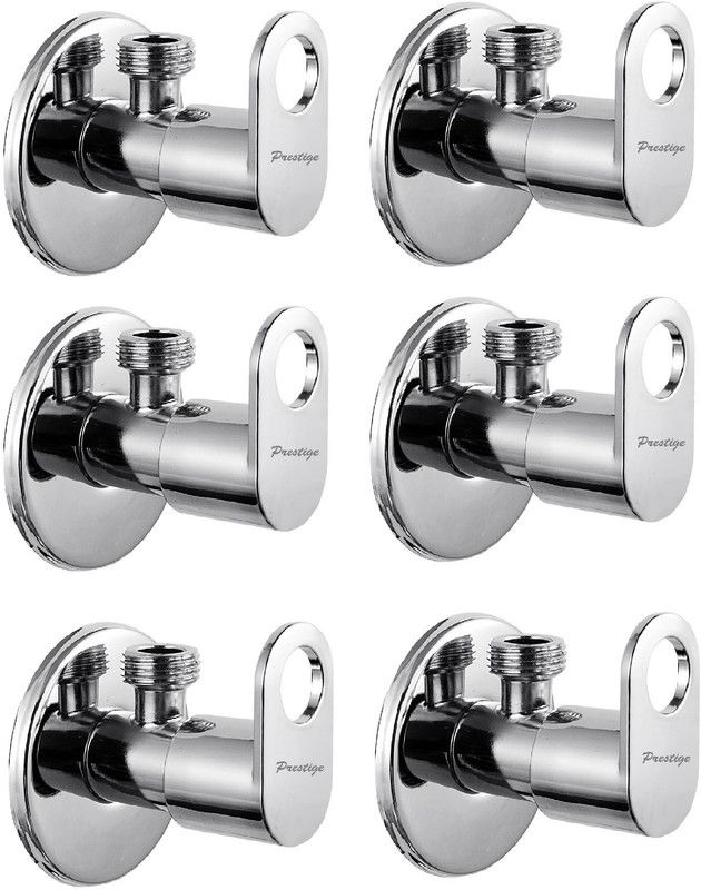 Prestige Mega-Pack Of 6 Mega Angle Cock Volve tap Steel with Wall Flange Angle Cock Faucet  (Wall Mount Installation Type)