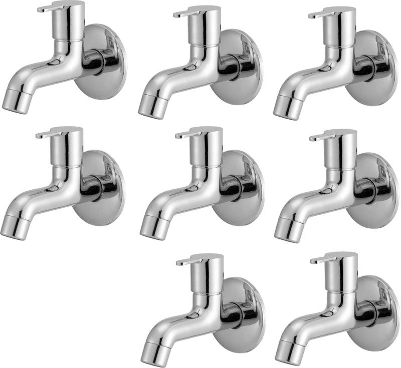LOGGER - Bib Cock with Flange with Aerator (L20011028B) Pack of 8 pcs Nozzle Cock Faucet  (Wall Mount Installation Type)