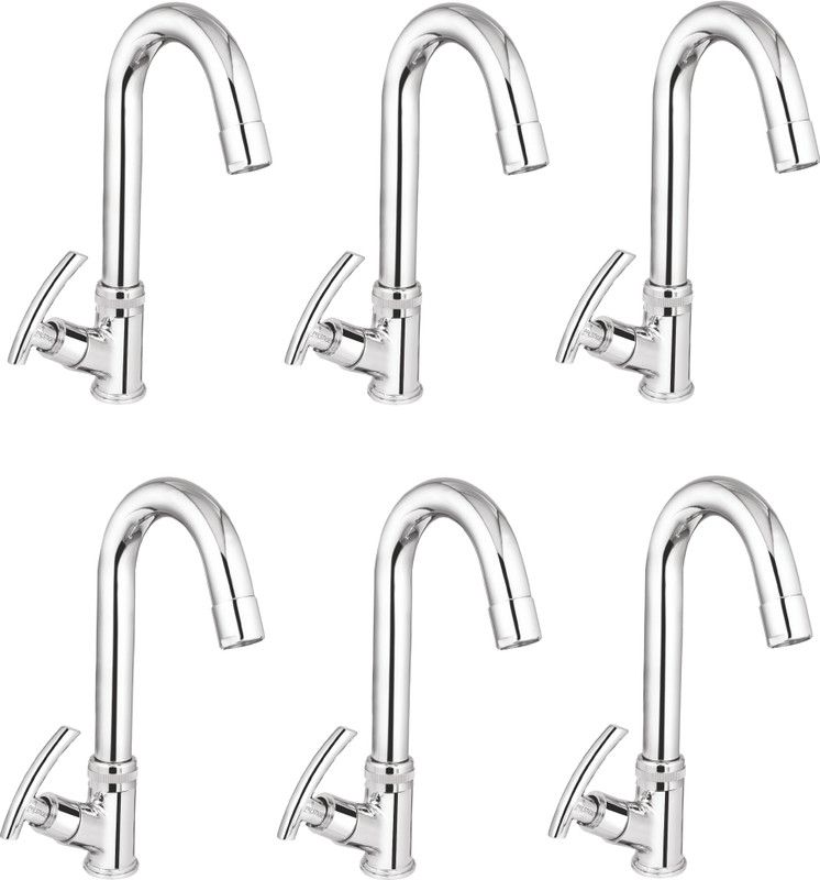 Prestige C-2 Swan Neck-Pack Of 6 Pillar Tap Faucet  (Wall Mount Installation Type)