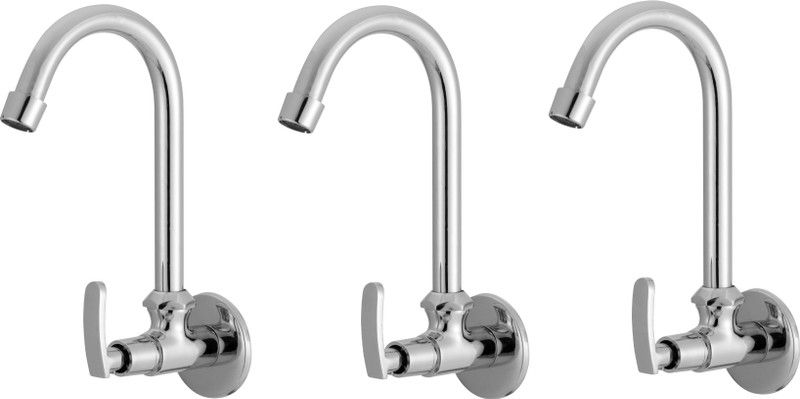 LOGGER - Kitchen Sink cock with Flange with Aerator(L20010053B) Pack of 3 pcs Mixer Faucet  (Wall Mount Installation Type)