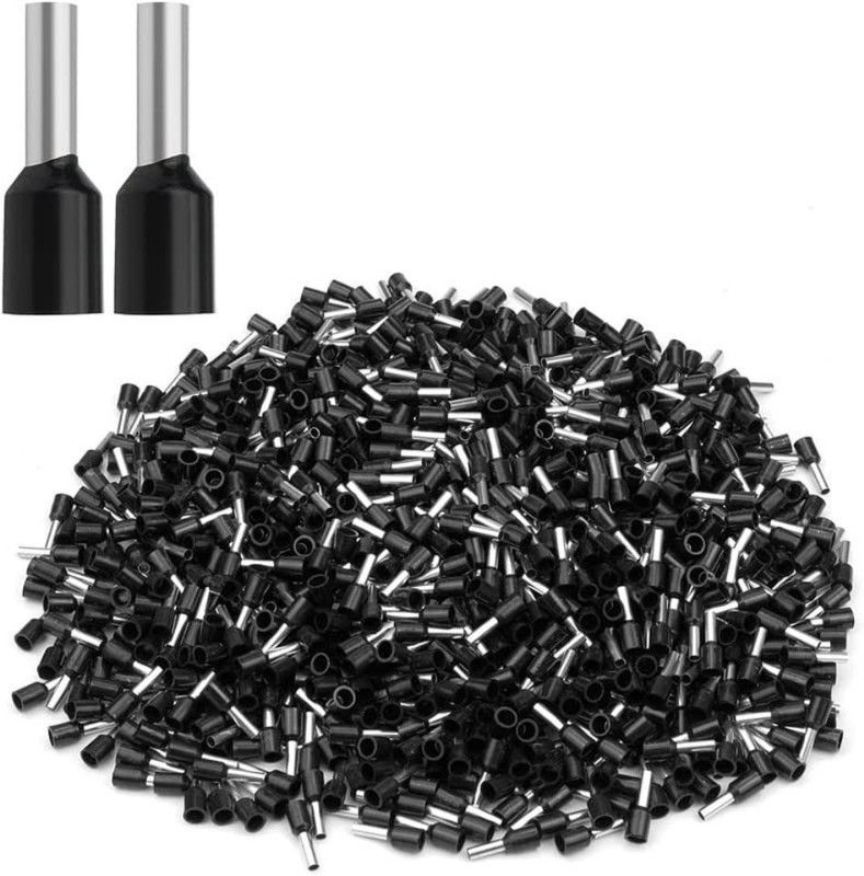 ERH India (1000 Pcs) Ferrule Copper Crimp Connectors Black Insulated Pin Terminals E1508 Wire Connector  (Silver, Pack of 1000)