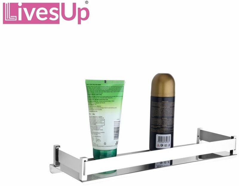 LivesUp Premium Towel rack/Towel Hanger/Towel Stand/Holder/Bathroom Accessories Stainless Steel Wall Shelf  (Number of Shelves - 1, Silver)