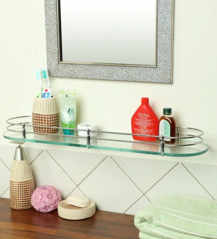 Glass Wall Shelf  (Number of Shelves - 1, Clear)