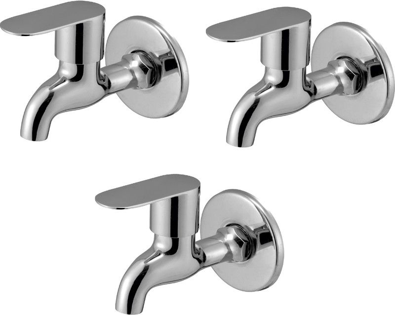 Prestige Ocean-Bib Cock Without permis Pack Of 3 Finish Chrome platet Tap Made Of Brass Faucet Bib Cock Bathroom Tap Bib Tap Faucet  (Wall Mount Installation Type)