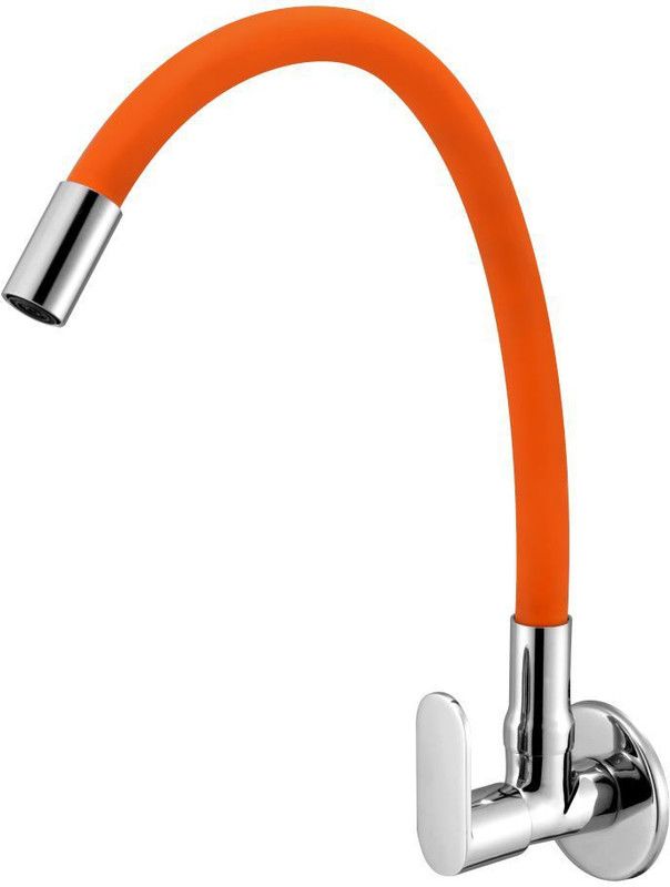 Prestige OCEN Flexible Sink Cock With Wall Flange Orange Pillar Tap Faucet  (Wall Mount Installation Type)