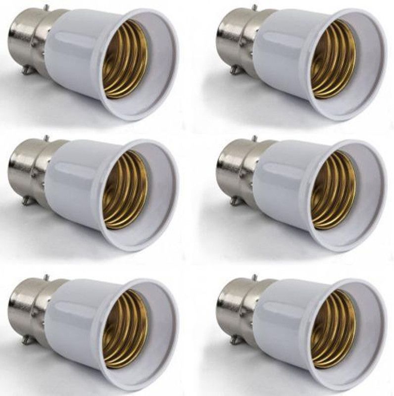 SPIRITUAL HOUSE B22 To E27 Lamp Base Led Bulb Converter Adapter Ceiling Fan Light Bulbs Socket For Bluetooth Smart Bulb,6Pcs Plastic Light Socket  (Pack of 6)