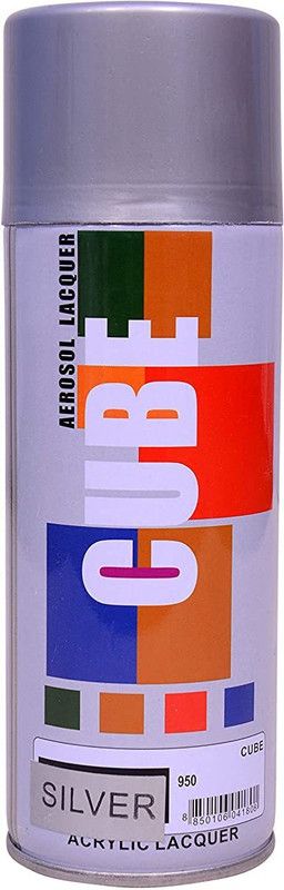 CUBE Silver Spray Paint Aerosol 500ML Silver Spray Paint 400 ml  (Pack of 1)