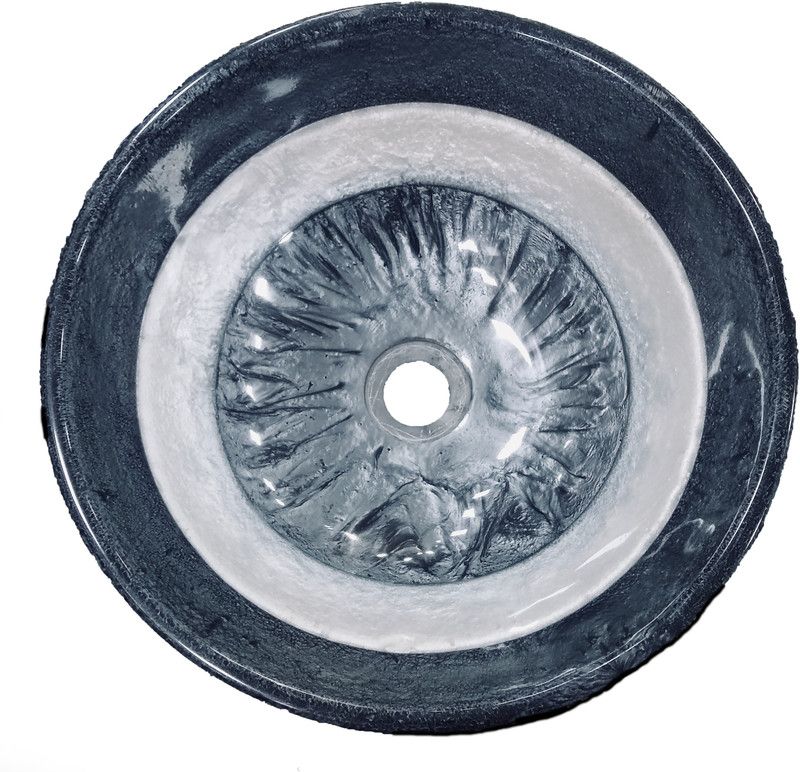 CTM 16 INCH Resin Bowl Wash Basin in Black & White Color Only Basin Table Top Basin  (Black, White)