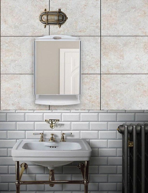 URBAN CHOICE Bathroom Storage Shelves With Bathroom Mirror  (Rectangle Finish : Glossy)