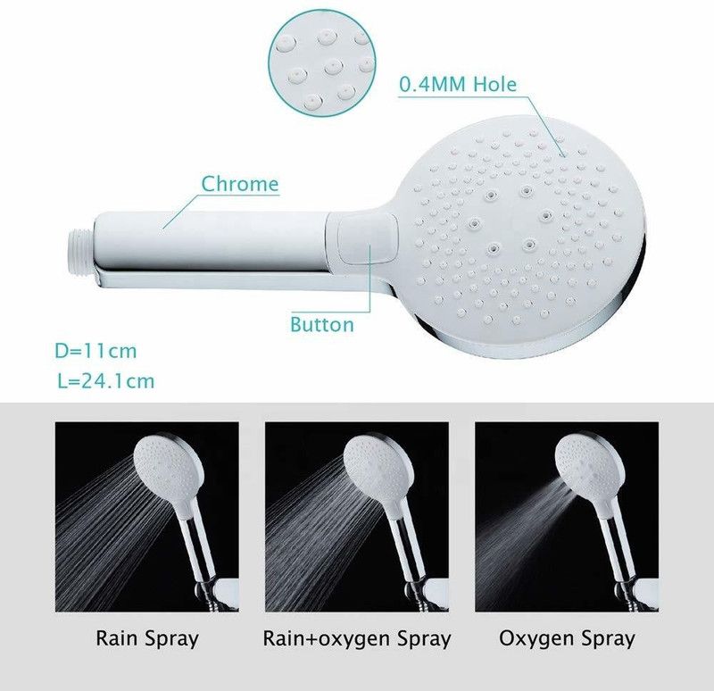 Parryware 3-Function Rhythmic flowHand Shower bathroom with hose + Hook Shower Head Shower Head