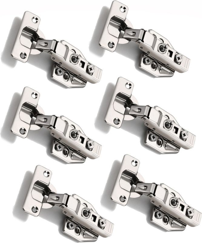 aaryason Auto Concealed Cabinet Hinges for Full Overlay Door_45 Concealed Hinge  (Silver Pack of 6)