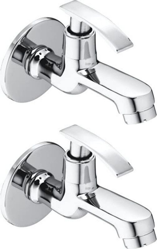 COSSIMO Soft Brass Bib Cock Tap with Wall Flange (Pack of 2) Bib Tap Faucet  (Wall Mount Installation Type)