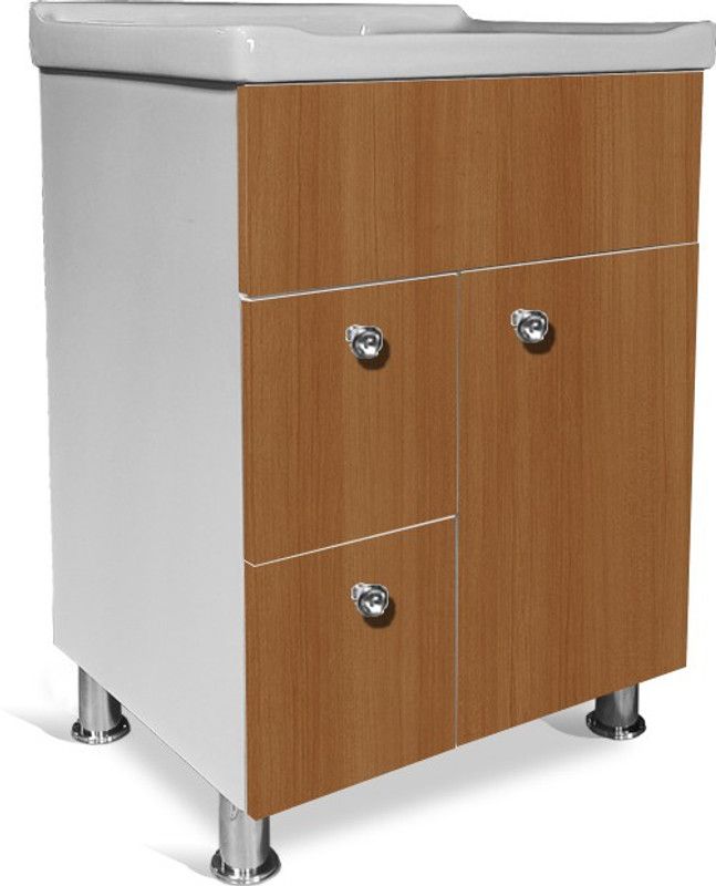 MONTAGE Wash Basin Vanity High Quality HDHMR Engineered Wood Wash Basin Cabinet DMS00026 Counter Top  (White)