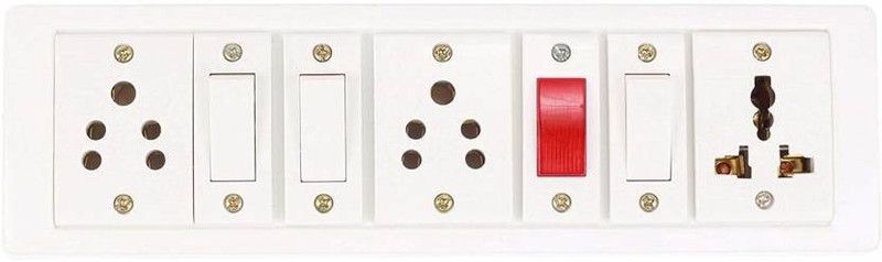 OsmiumPro Heavy Duty PVC Extension Board (3 Switches,3 Sockets[2 Normal,1 International] & 1 Indicator 11 Meter Wire 5 A Three Pin Socket