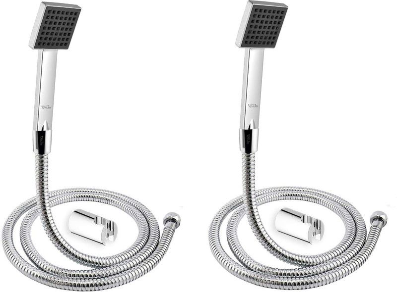 AVLEN Telephonic (ABS) HAND SHOWER With 1.5mtr Flexible SS Tube And Wall Hook (Set of 2) Shower Head