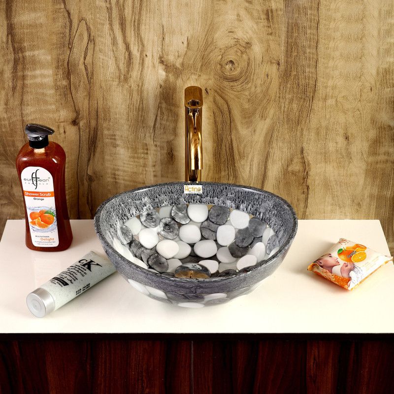 Actino 12 x 14 Dip Bowl AC. 15 ( 12 x 14 table top wash basin) Table Top Basin  (Grey & White)