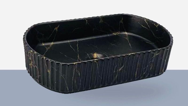 BasinWorld 241 MATT BEST LATEST BEAUTIFUL ART CEAMIC COUNTER TOP WASH BASIN Table Top Basin  (MULTI)