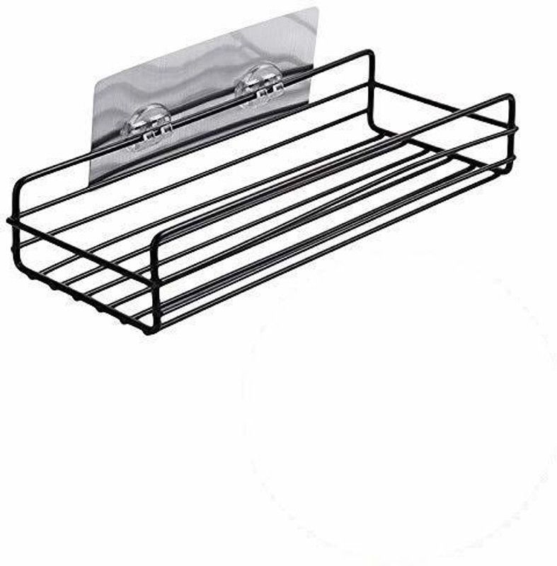 Bk Trading Hub Multipurpose Kitchen Bathroom Shelf Wall Holder Storage Rack Steel Wall Shelf  (Number of Shelves - 1, Multicolor)