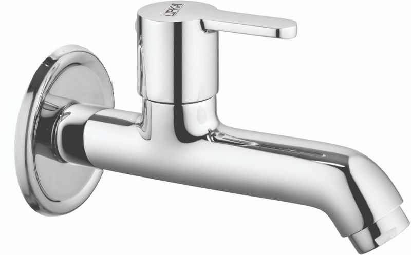 Lipka Fusion Collection FSN-06 Brass Bib Cock Long Body Faucet/Tap with Flange For Bathroom & Kitchen Chrome Finish Bib Tap Faucet  (Wall Mount Installation Type)