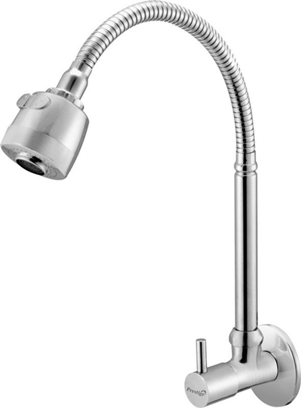 Prestige Flexible Sink Cock Silver Pillar Tap Faucet  (Wall Mount Installation Type)