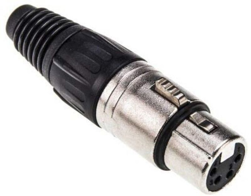 CAMTREE (PLF4-01-Small) 4 PIN Cable Mount XLR Connector Wire Connector  (Silver, Black, Pack of 1)