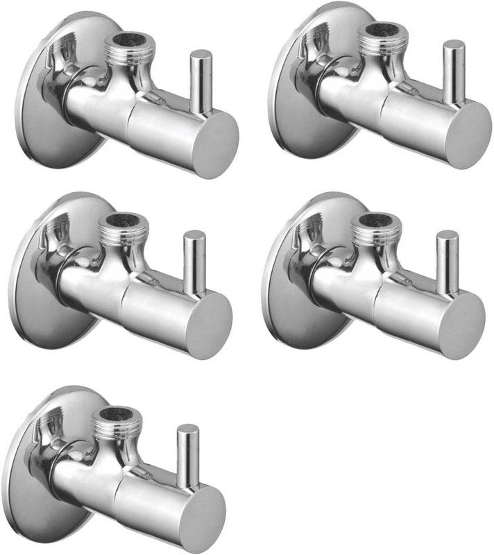LOGGER - Angle Valve with Wall Flange Set of 5 pcs Angle Cock Faucet  (Wall Mount Installation Type)
