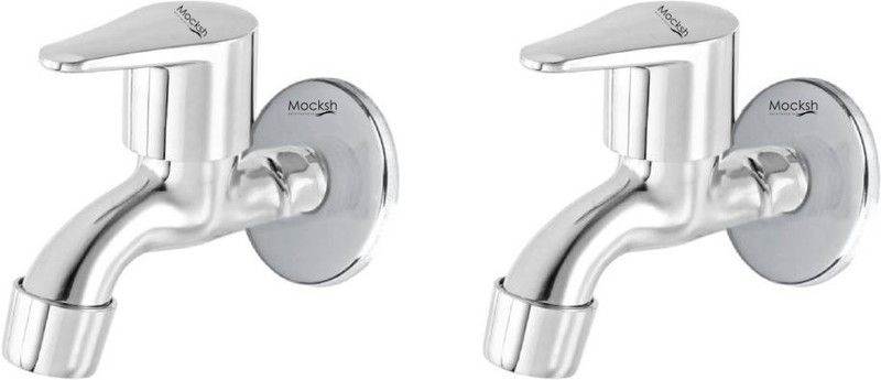 Mocksh Premium Quality Stainless Steel VIGNETTE Collection Bib Cock Tap Bathroom Tap Foam Flow Water With Wall Flange, Chrome Plated, Brass Disc, Pack Of 2 Bib Tap Faucet  (Wall Mount Installation Type)
