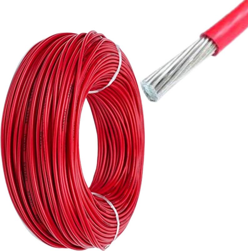 Elevea aluminium 4 sq/mm Multicolor 10 m Wire  (Red)