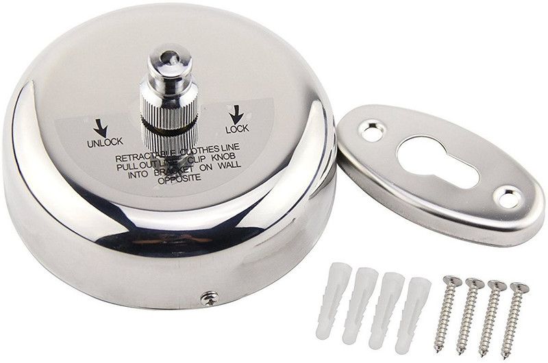 Prestige Retractable Cloth Liner Chrome Plated Towel Holder (Steel) Silver Towel Holder  (Stainless Steel)