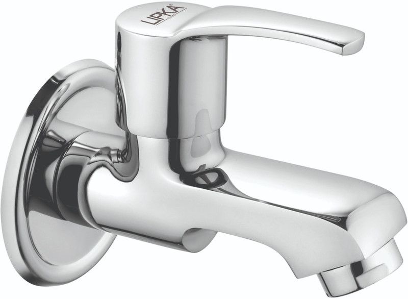 Lipka Coral Collection Brass Bib Cock Faucet/Tap with Flange For Bathroom & Kitchen Chrome Finish Bib Tap Faucet  (Wall Mount Installation Type)