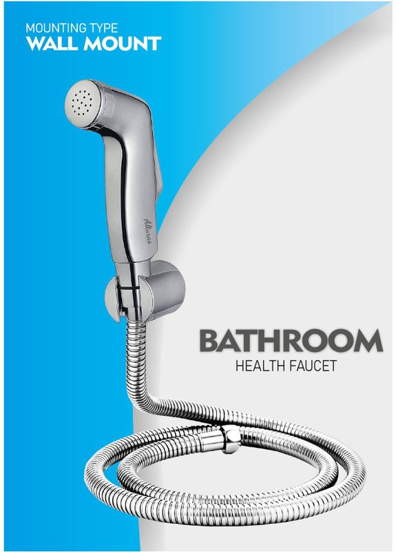 Alturas (ABS) Aris Health 1-Meter Stainless Steel Hose Pipe with Wall Hook Faucet Set