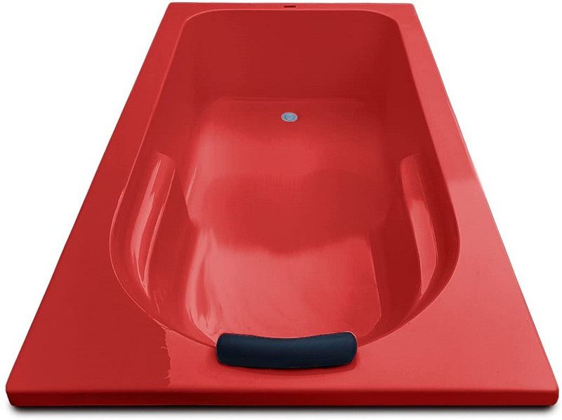 MADONNA Alexander 6 Feet Freestanding Rectangular Acrylic (with headrest) - Red Free-standing Bathtub  (100 or Above L)