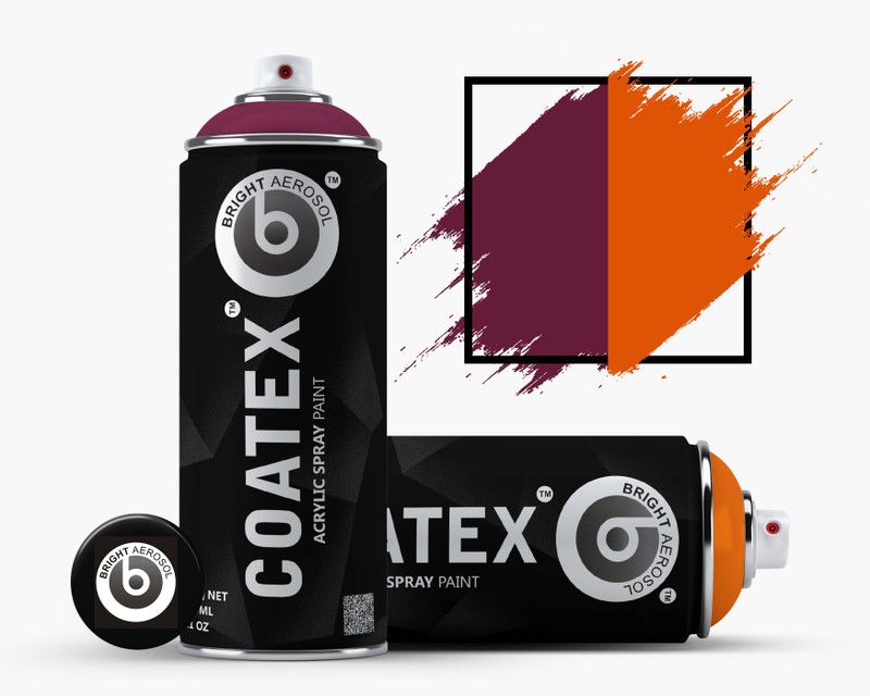 COATEX Pure Orange & Marron Spray Paint 400 ml  (Pack of 2)