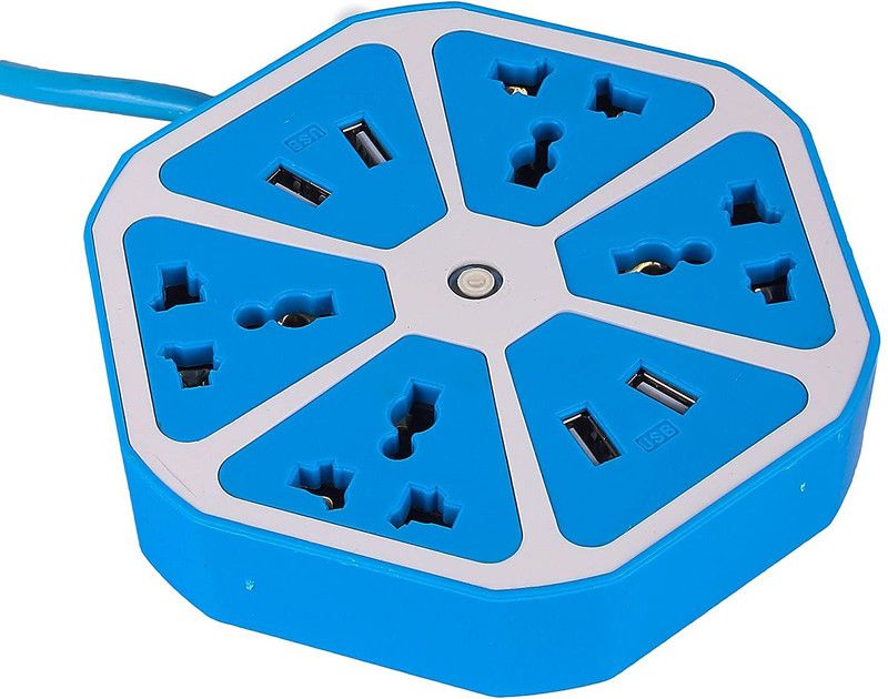 Ancestors Universal Power Strip Extension Cord with 4 USB Ports and 4 Three Way Outlets Surge Protection Power Strip Universal Power Socket 4 Socket Extension Boards  (Purple, 1.8 m, With USB Port)
