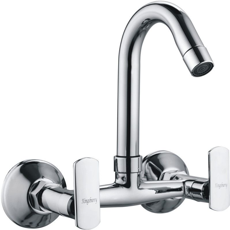 Kingsburry SM12 Apolo Brass Chrome Finish Chrome FinishSink Mixer Kitchen Mixer Faucet  (Wall Mount Installation Type)